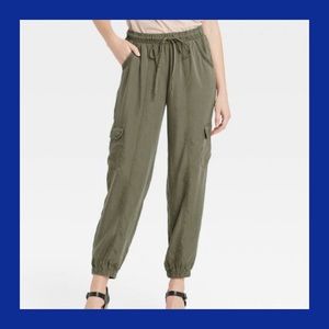 KNOX ROSE Olive Green Cargo Joggers NWT L XL